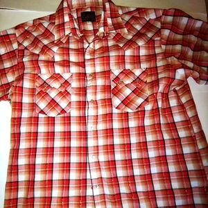 Vintage Plains Western Pearl Snap Plaid Rodeo Shirt L